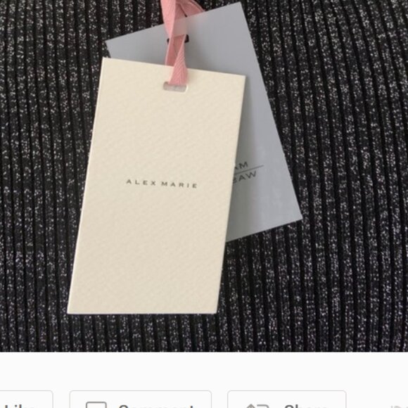 Alex Marie Nicole | Tie Front Sweater Dress Black/Gold | Size Large Women's - Picture 9 of 16